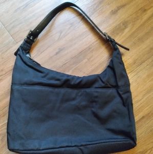 Coach black canvas shoulder bag